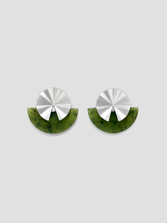Fold collection Earing - Green Jade