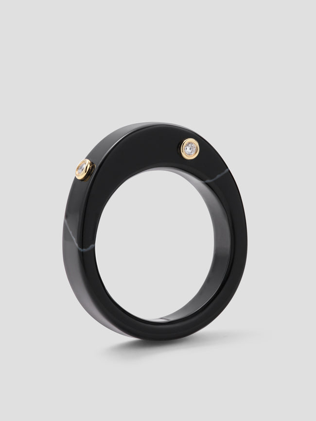 Continuum Single Ring - Black Agate