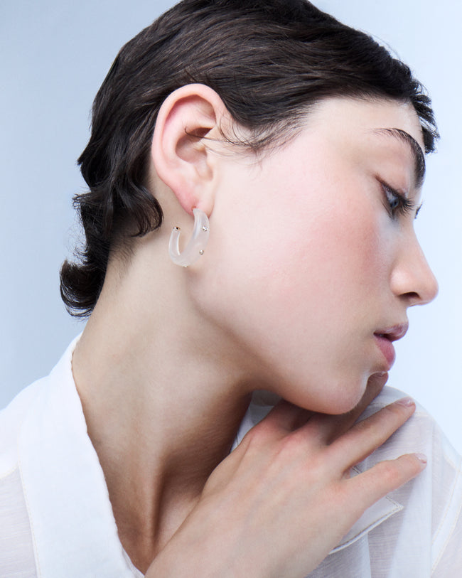 Continuum Hoops - White chalcedony