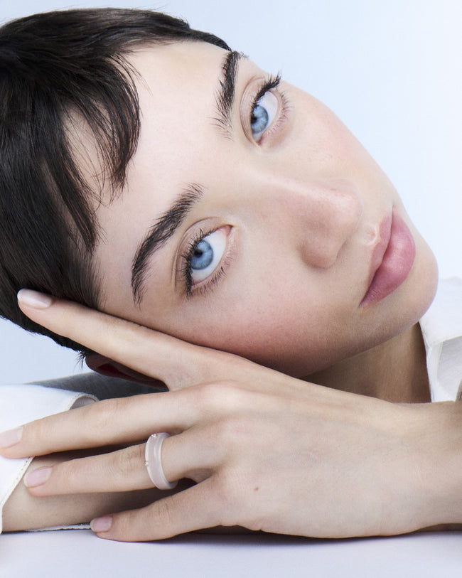 Continuum Single Ring - White Chalcedony