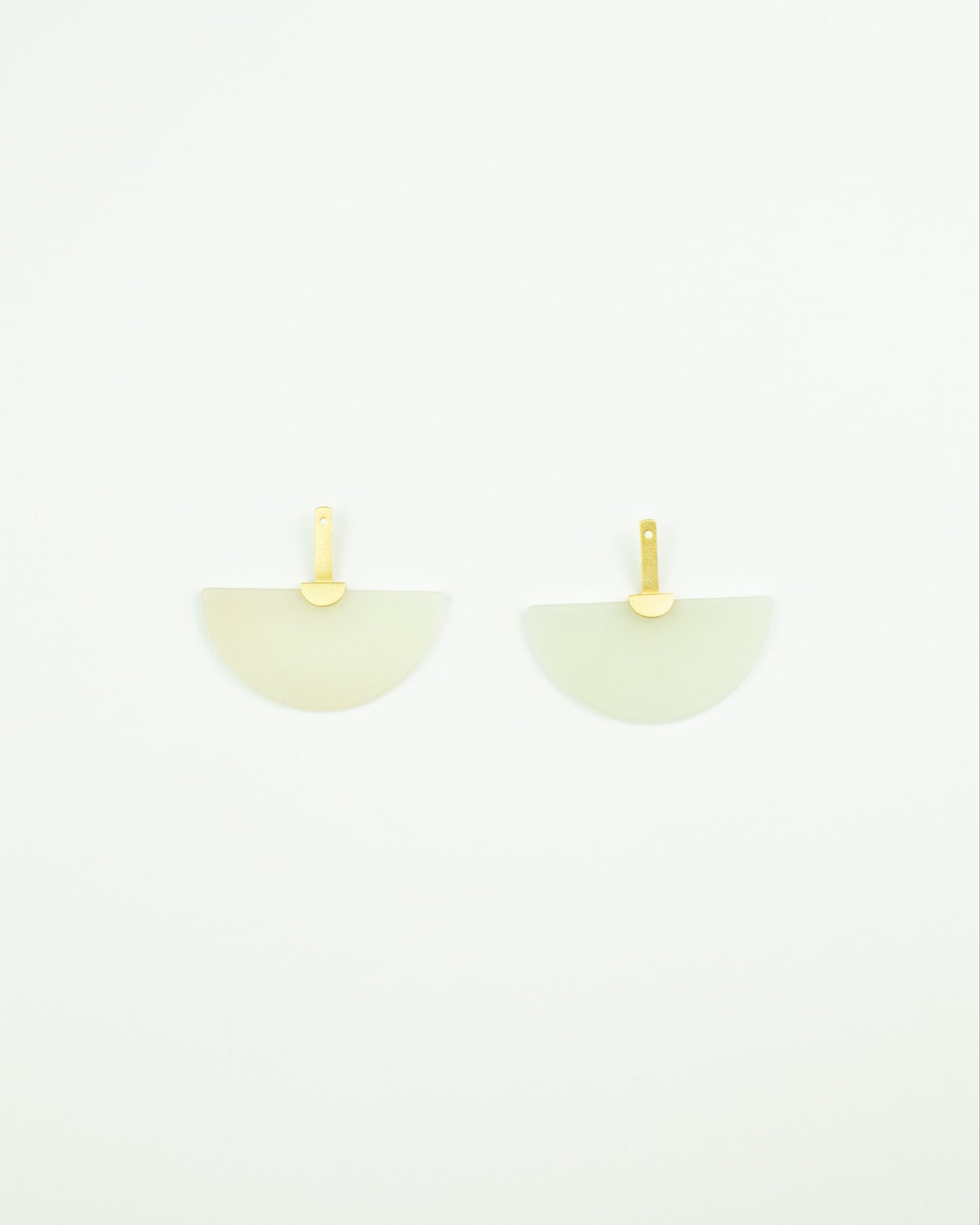 Fold collection Earrings - White Jade