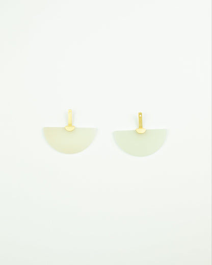 Fold collection Earrings - White Jade