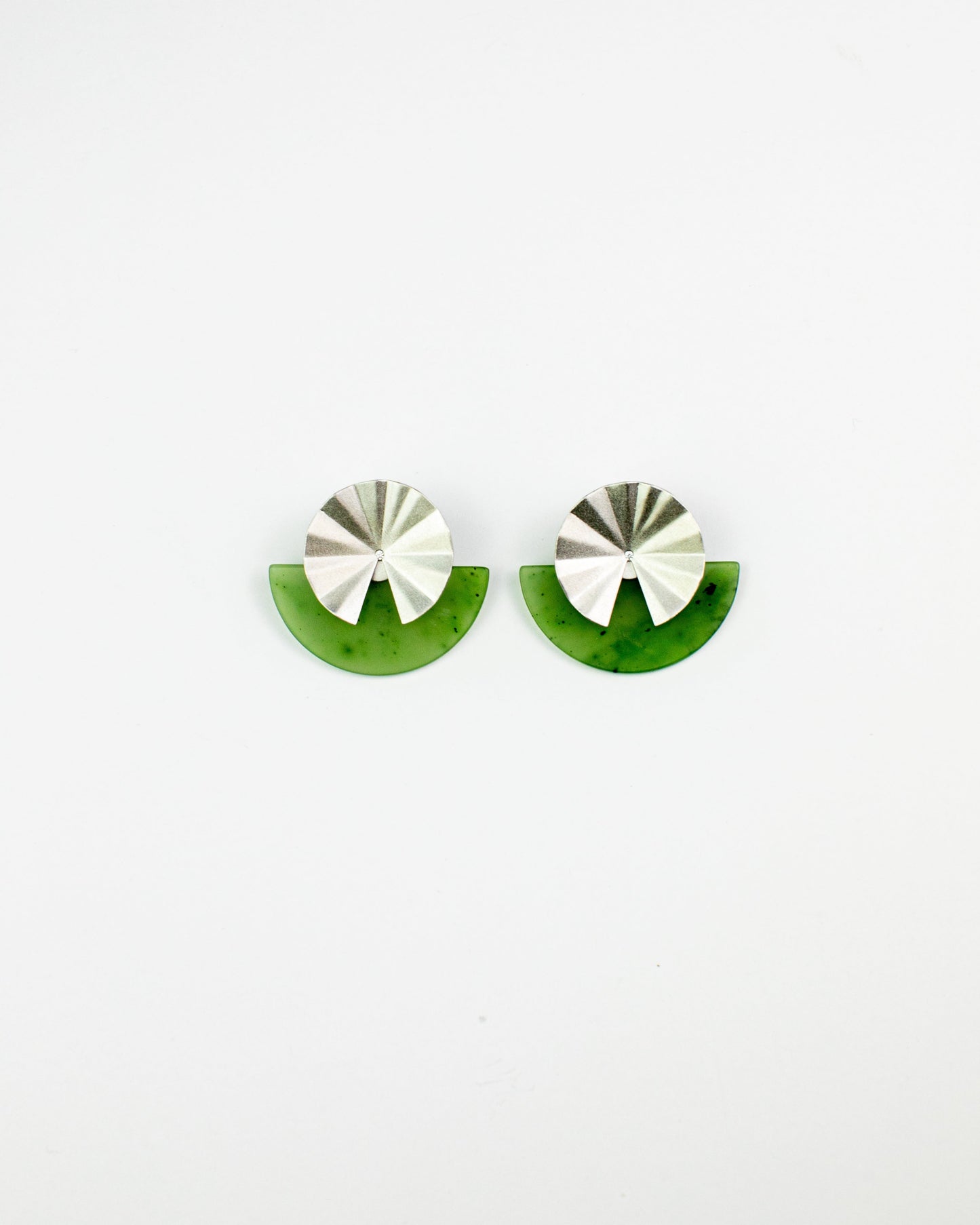 Fold collection Earing - Green Jade