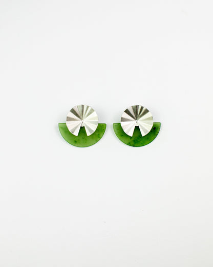 Fold collection Earing - Green Jade