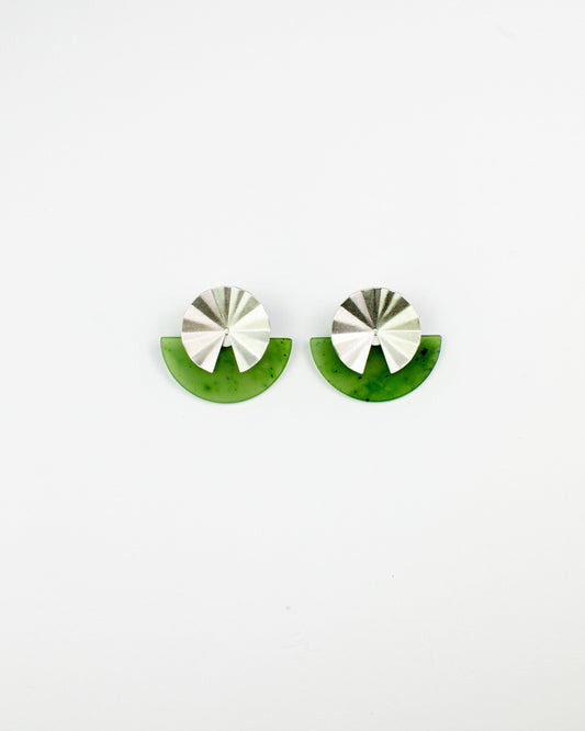 Fold collection Earing - Green Jade