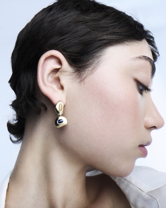 Pebble Earrings - Tiger's eye