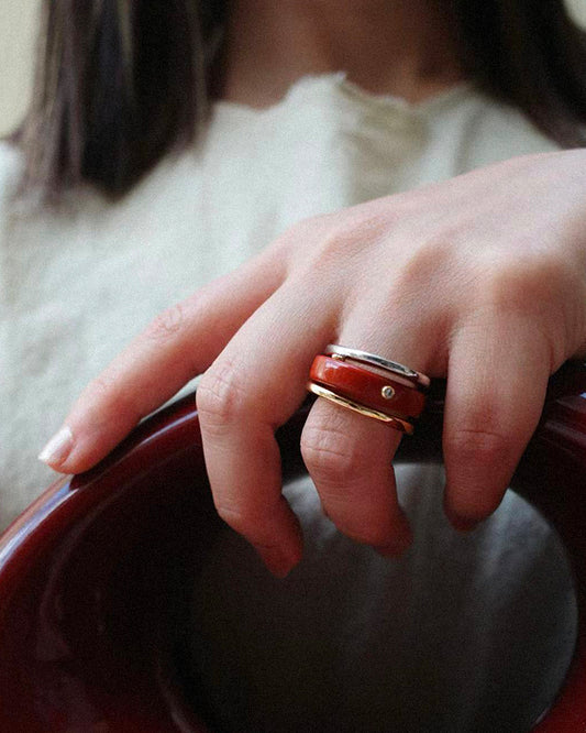Continuum Single Ring -  Red Jasper