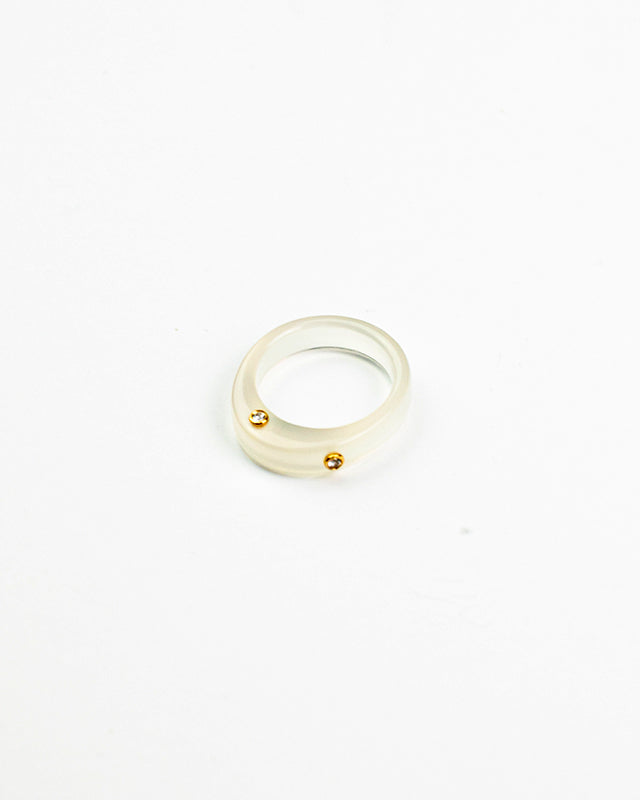 Continuum Single Ring - White Chalcedony