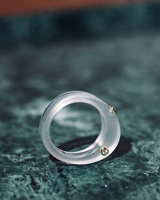Continuum Single Ring - White Chalcedony