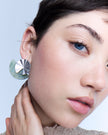 Fold collection Earring - Green Jade