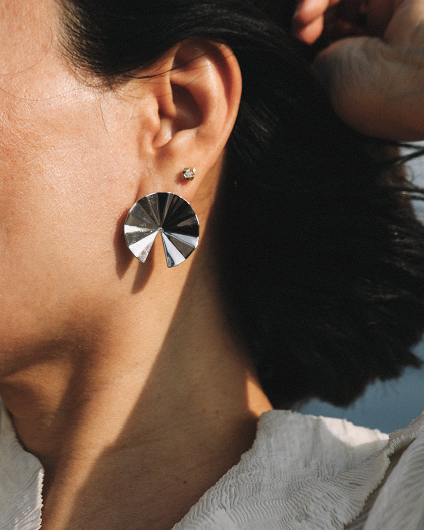 Fold collection Earring - Green Jade