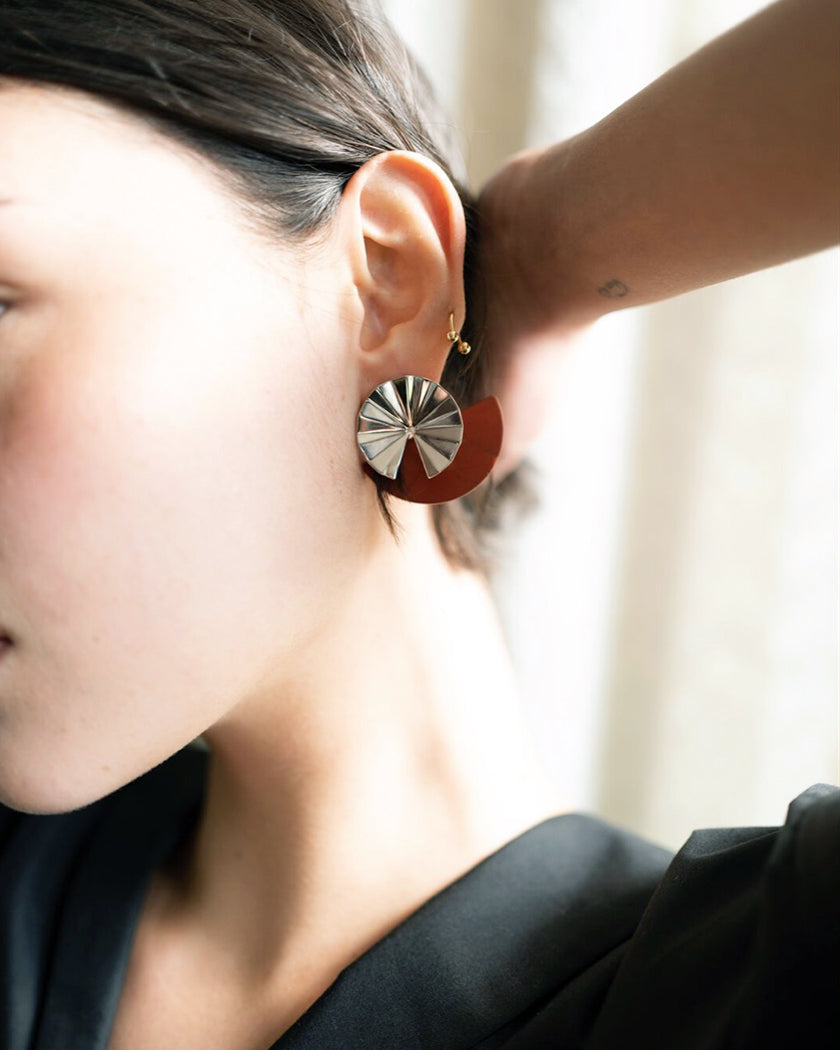 Fold collection Earring - Red Jasper