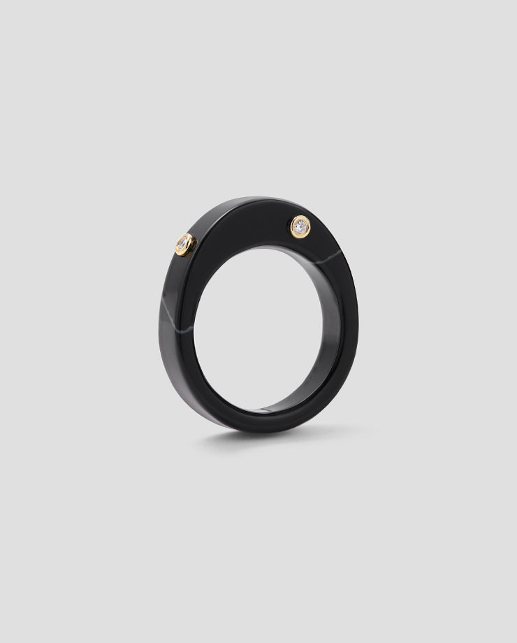 Continuum Single Ring - Black Agate