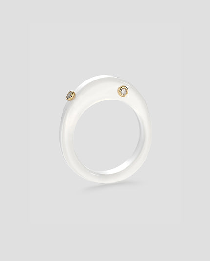 Continuum Single Ring - White Chalcedony