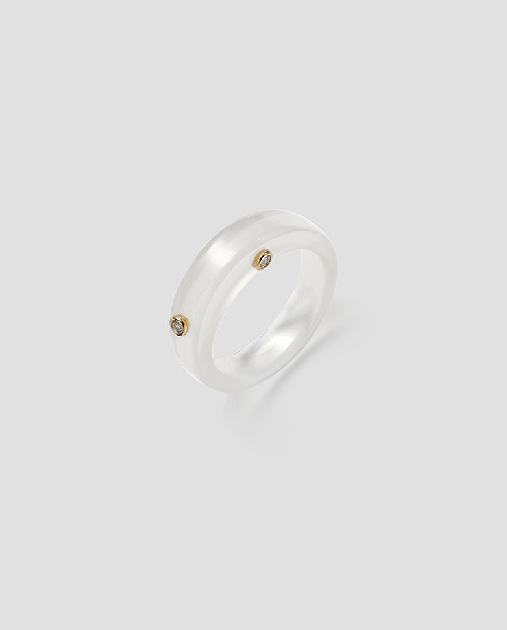 Continuum Single Ring - White Chalcedony