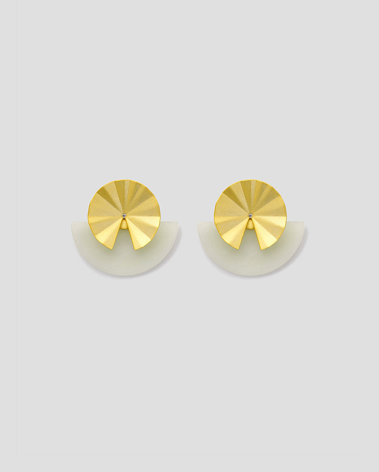 Fold collection Earrings - White Jade
