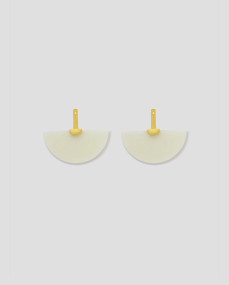 Fold collection Earrings - White Jade