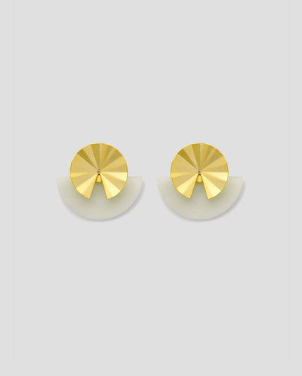 Fold collection Earrings - White Jade