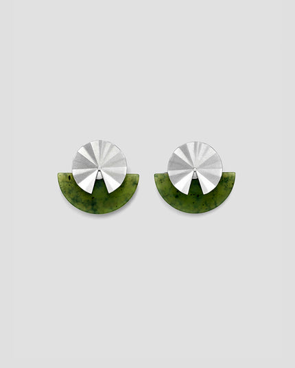 Fold collection Earring - Green Jade