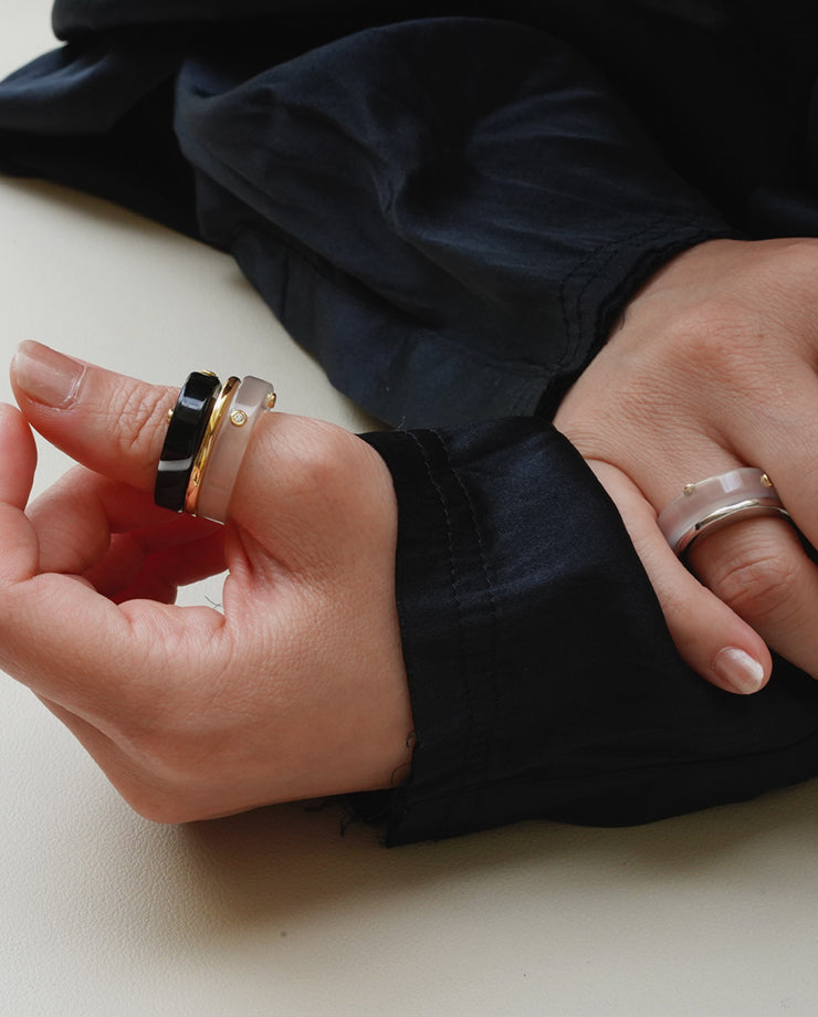 Continuum Single Ring - Black Agate